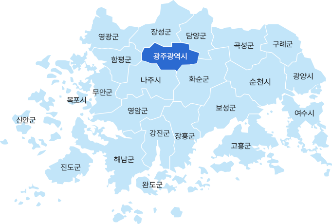 전라남도 지역 지도